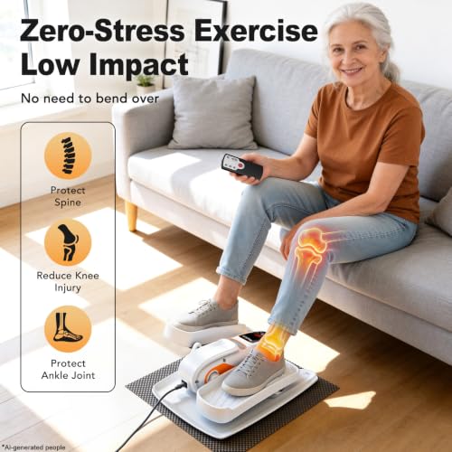 Image of Under Desk Elliptical Machine,Leg Exerciser While Sitting for Seniors with 12 Adjustable Speed RF Remote Control,Quiet & Portable Mini Seated Pedal Exerciser with Non-Slip Mat for Home Office