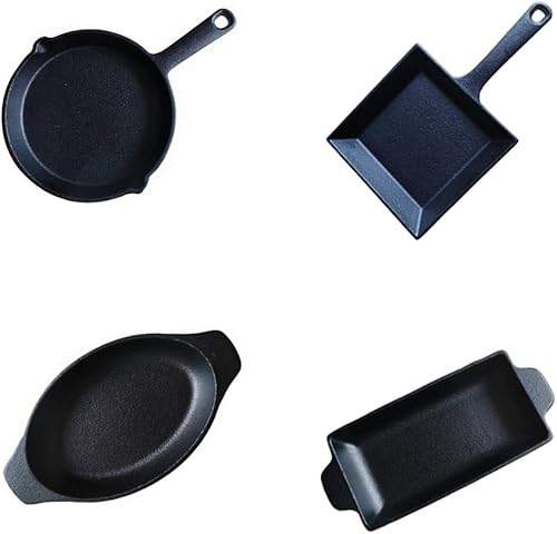 HAWOK Cast Iron Mini Server Rectangle: 12 oz,Square:12oz,Oval 12oz, Round 15oz S