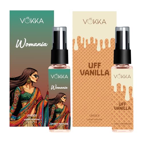 Image of VOKKA Uff Vanilla & Womania 8ml Each Luxury Long Lasting Unisex Perfume | Eau De Parfum EDP Fragrance for Men & Women | Pocket Perfume Gift Set for Him & Her | Fruity Floral & Vanilla Notes