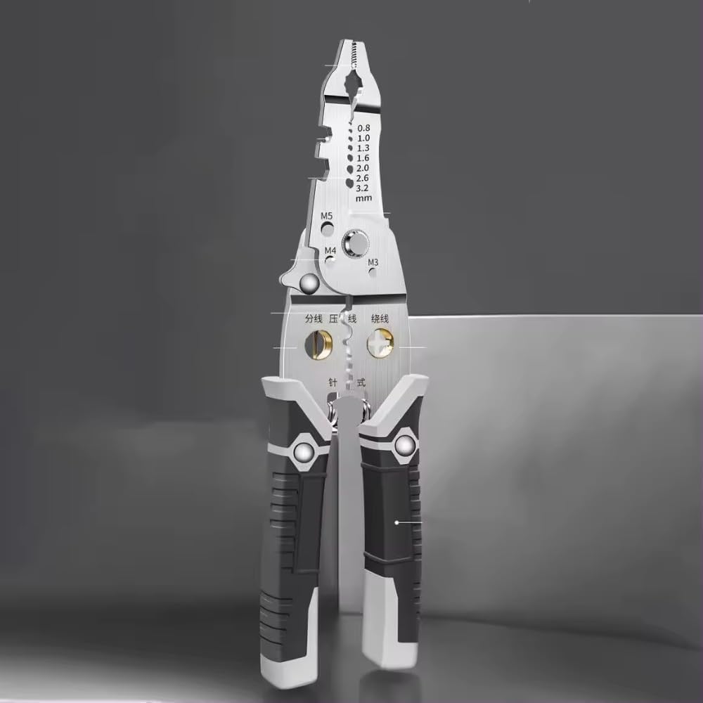 AEKDO 2025 New 9-in-1 Multi-Purpose Electrical Stripping Tool Wire Stripper & Crimping Tool Multifunctional Stainless Steel Wire Puller Plier (2024 Ultimate Wire Stripper Tool)