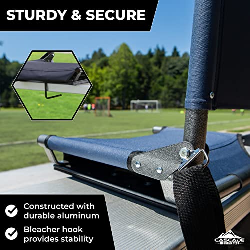 Cascade Mountain Tech Portable Folding Steel Stadium Seats For Bleachers , Black, Regular - 17" #TOP3