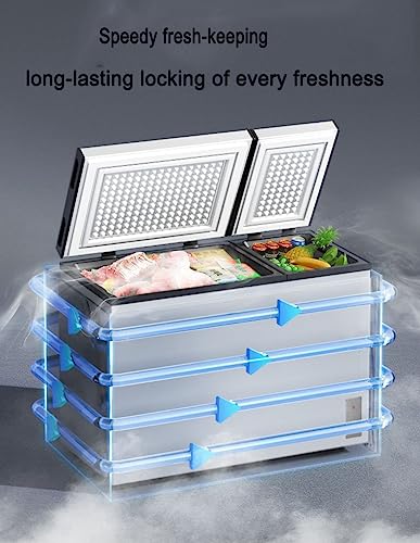 7.0 Cubic Feet Chest Freezer with Removable Basket Free Standing Top Open Door Quiet Deep Freeze with Adjustable Temperature for Home/Kitchen/Office/Bar, TEF854