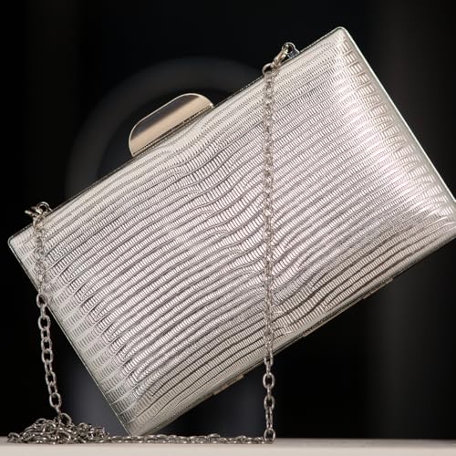 Image of JNB Women's Metallic Material Hard Case Evening Party Clutch