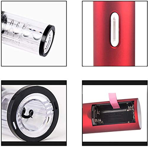 Electric Wine Opener - Automatic Electric Wine Bottle Opener with Foil Cutter, Professional Battery Automatic Corkscrew Opener Set with Gift Box for Family, Hotel, Restaurant (Red)