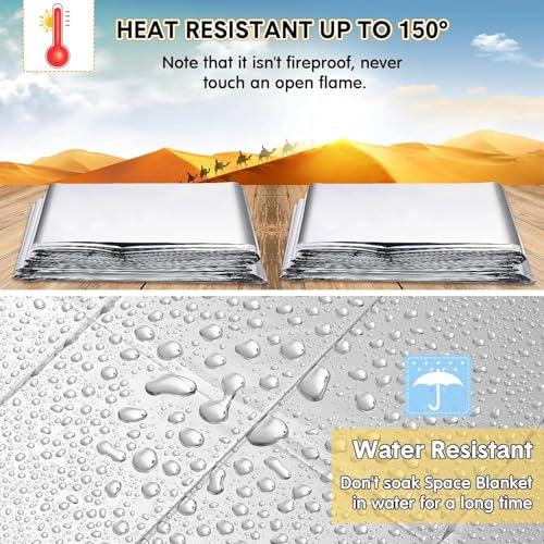Image of Emergency Survival Blanket, Mylar Thermal Blanket, Gigantic Space Blanket 82 inch x 63 inch (1)
