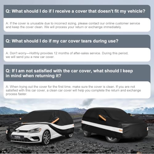 Image of 10 Layers Hatchback Car Cover Custom Fit for Volkswagen Golf (1990-2026), Waterproof All Weather for Automobiles, Outdoor Full Cover Sun Dust Rain Protection with Cotton. Black