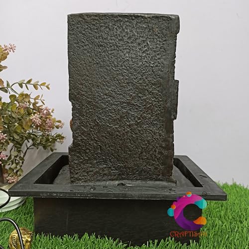 Image of Decorative Water Fountain for Home Decor, Office, Indoor & Outdoor, Garden, Puja Room, Vaastu, Reception, Spa, Gifting. (Black Stone)