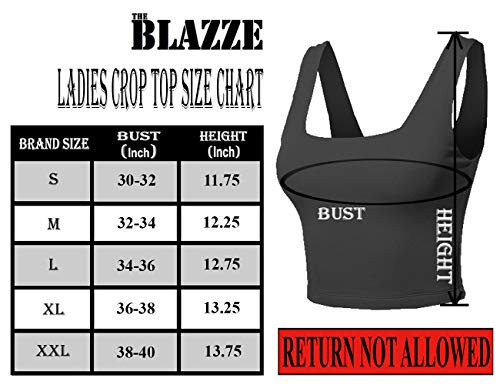 Image of THE BLAZZE 1044 Women's Cotton Basics Sexy Solid Square Neck Slim Sleeveless Saree Readymade Saree Bra Blouse Crop Top T-Shirt for Women