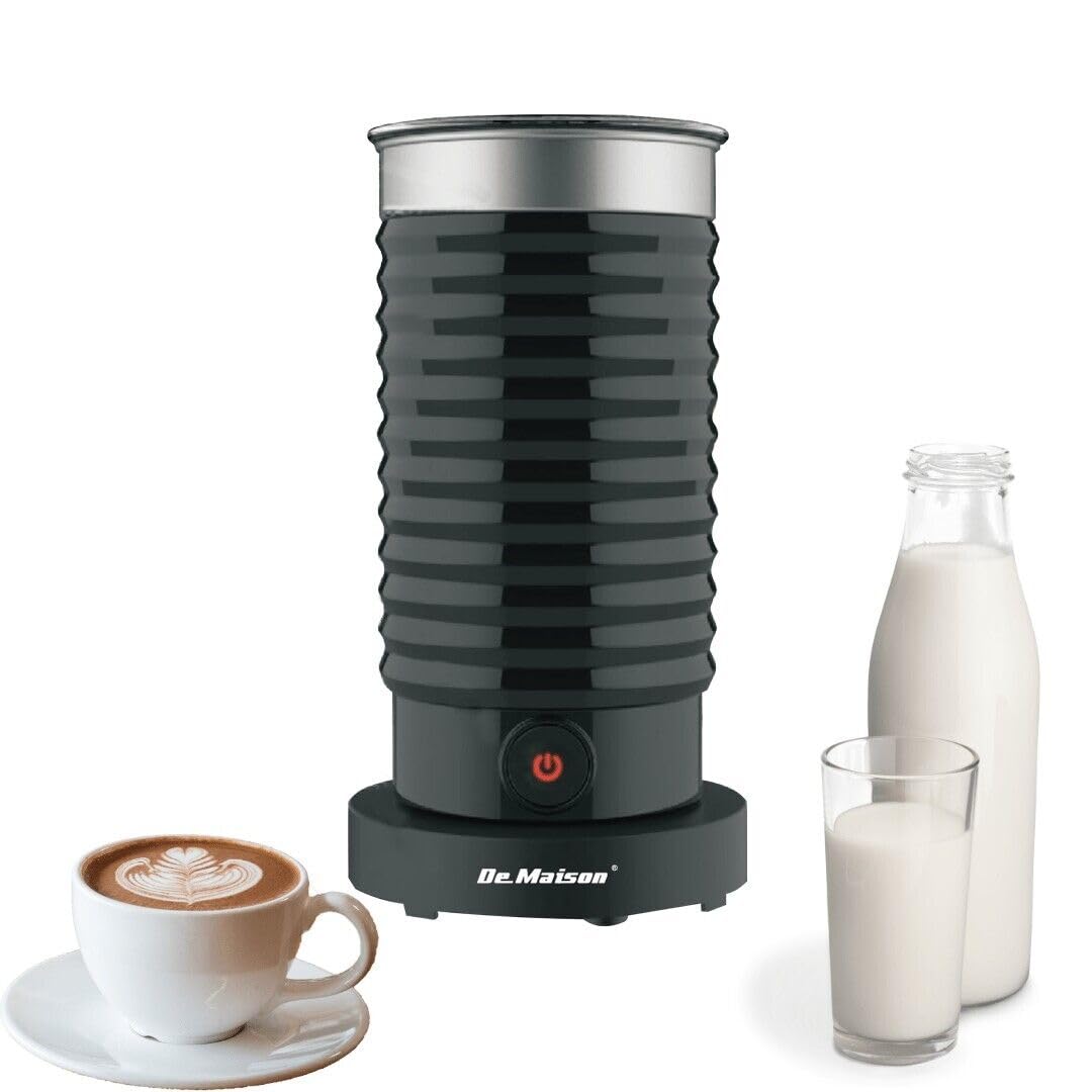 Montalatte Elettrico 5 in 1 Generico Nero 550W 240ml Automatico Schiuma Latte Calda/Fredda per Cappuccino Macchiato Caffè Latte