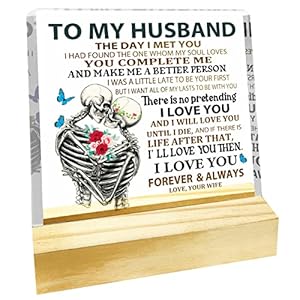 Birthday Gift for Husband from Wife,To My Husband Acrylic Plaque Desk Decorative Sign for Home Bedroom Office,Romantic Desk Decor for Husband,Marriage Gifts for Husband,Romantic Gifts for Husband