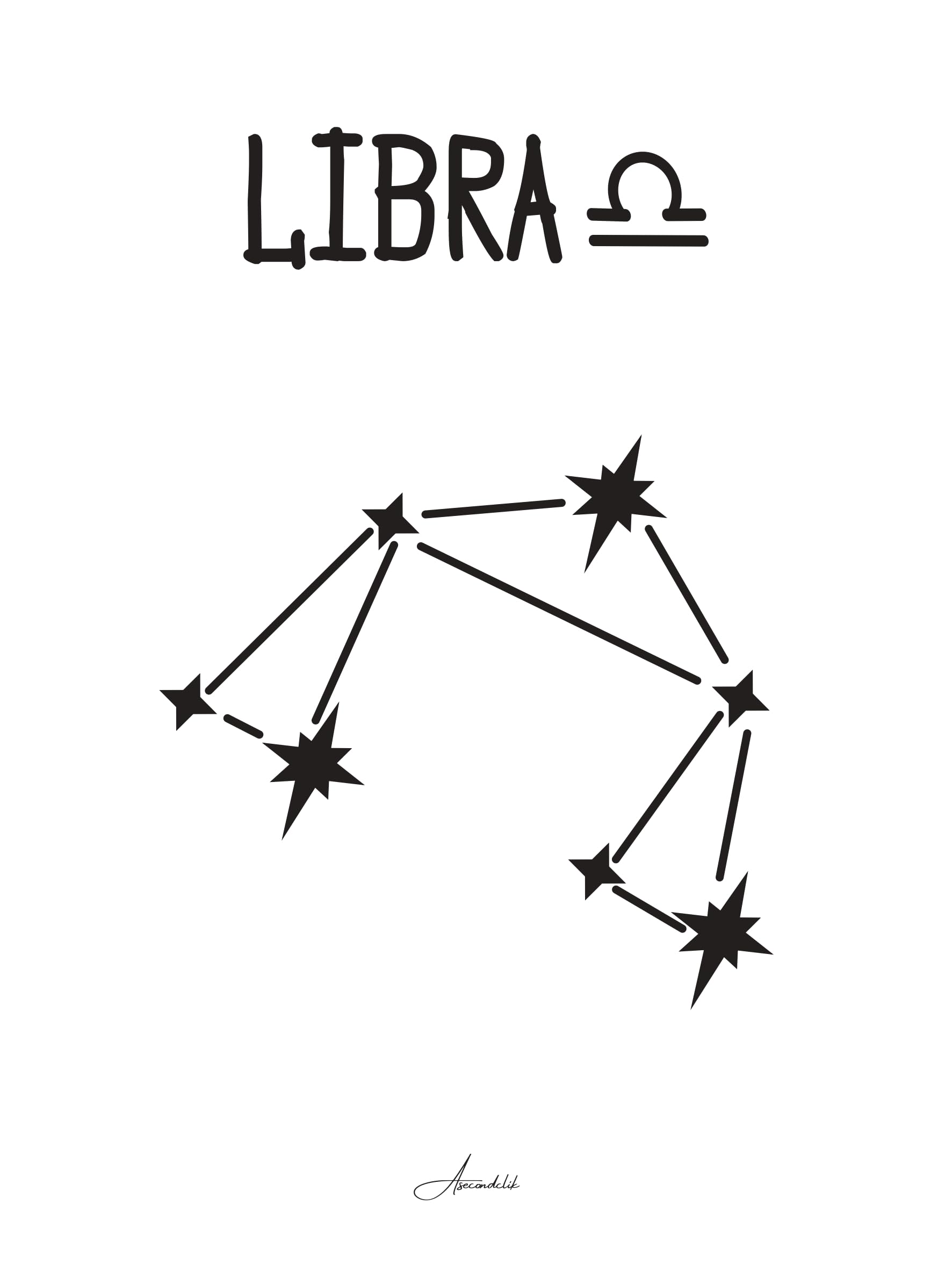 Póster de signo balanza de 30 x 40 cm sin marco, idóneo para decoración de interiores y casa 2