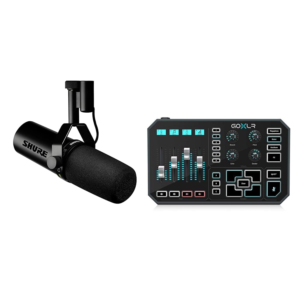 Shure SM7dB Dynamisches Sprach-und Gesangsmikrofon mit integriertem Vorverstärker & TC Helicon GoXLR Revolutionäre Online-Broadcaster-Plattform