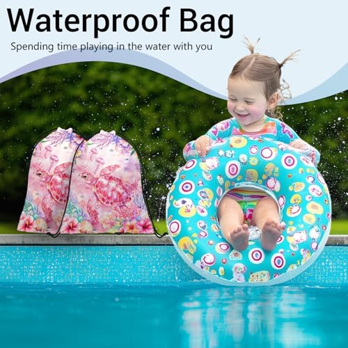Image of Sea Turtle Pink Grip Bags Gymnastics Small Drawstring Bag for Travel Party