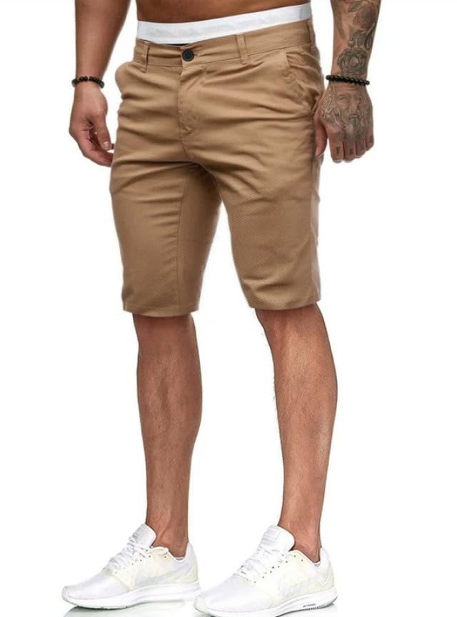 Image of HUNGSON Mens Slim Fit Shorts Stretch Chino Short Pants
