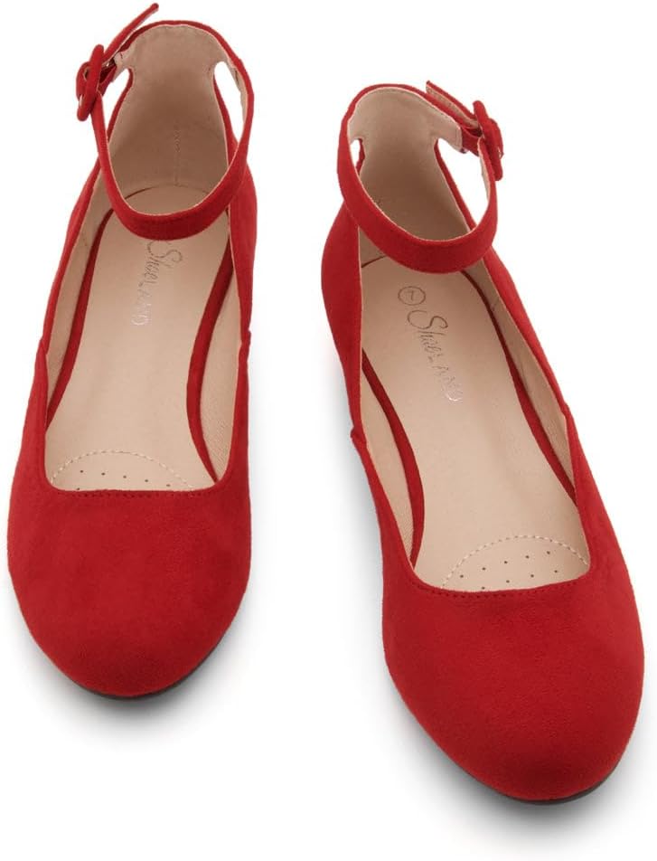 Shoe Land Women’s Flats – Dressy & Comfortable Slip-On Shoes with Low Wedge & Ankle Strap | Round Toe Ballet Flats for Work, Office, Party & Business Casual - Image 6