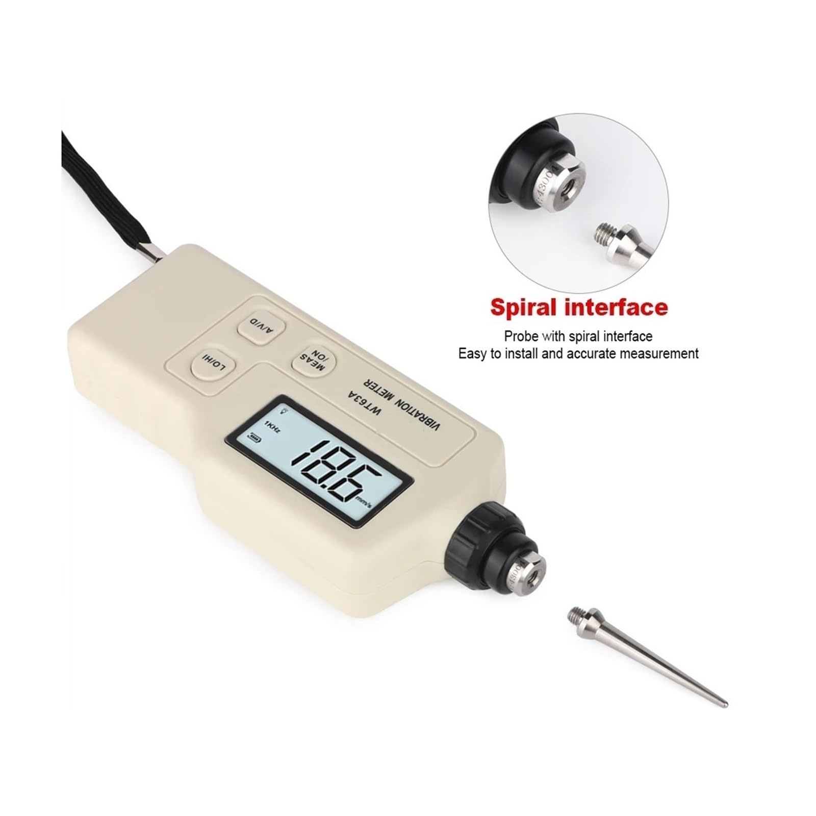 Vibromètre numérique, Vibromètre numérique haute précision, analyseur de fréquence vibration électronique LCD, portable WT63A