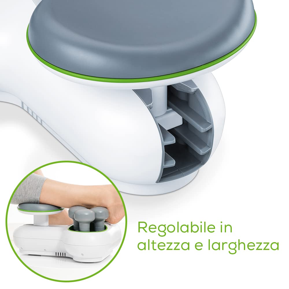 Beurer FM 200 Achillomed Massaggiatore per Alleviare Dolori e Disturbi al Tendine d’Achille con 6 Teste Massaggianti Rotanti, 2 Velocità, 2 Direzioni di Massaggio, Spia LED e Spegnimento Automatico
