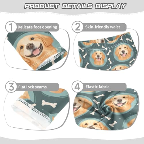 Golden Retrievers Girls Leggings,Workout Leggings for Girls Toddler Athletic Leggings Size for 3-10T3