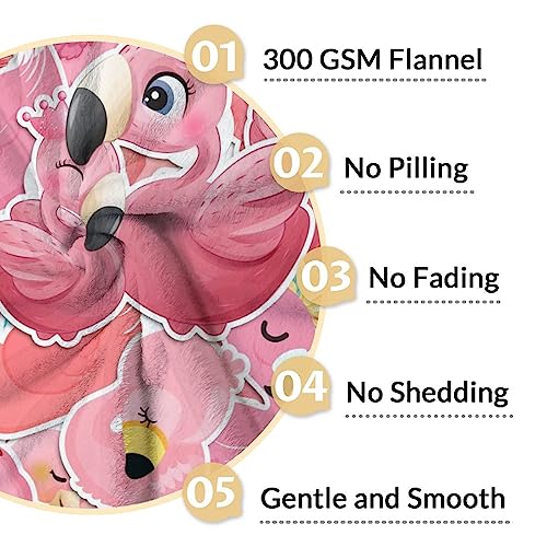 Flamingo Blanket Gifts - 30x40 Inches Cute Throw for Women & Girls - Pink Soft Fuzzy Blankets for Couch & Office