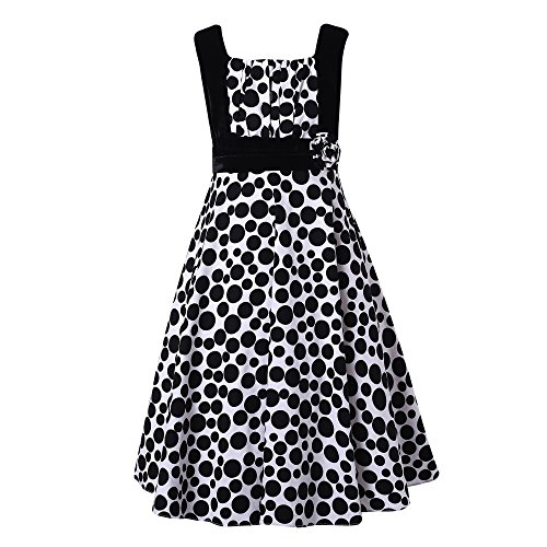 Richie House Girl's Long Style Polka Dot Dress with Cape Size 3-10Y RH15082