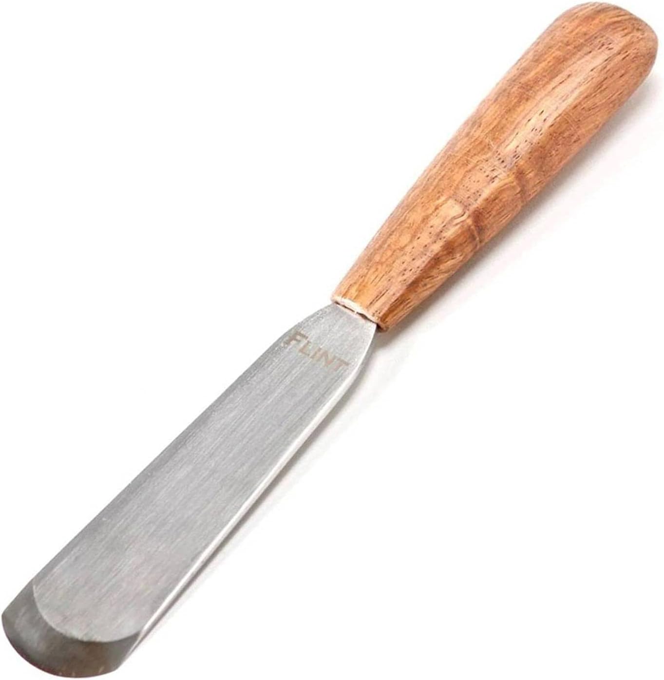 FLINT 180mm Leathercraft Skiving Knife Curved Utility SK5 High Carbon Steel Blade with Wooden Handle for Skiving & Cutting Leather, Leather Craft Tools & Supplies, Made in Japan