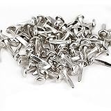 REBABA 100Pcs Mini Brads Assorted Colors Paper Fasteners Round Brass Metal Pastel Brads for Scrapbooking Crafts DIY Projects(Silver)