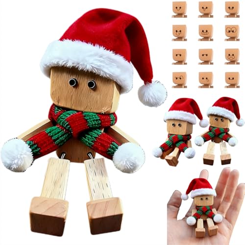 Weihnachten Wackelnder Holzmann, Wackelmann mit 12 magnetischen...
