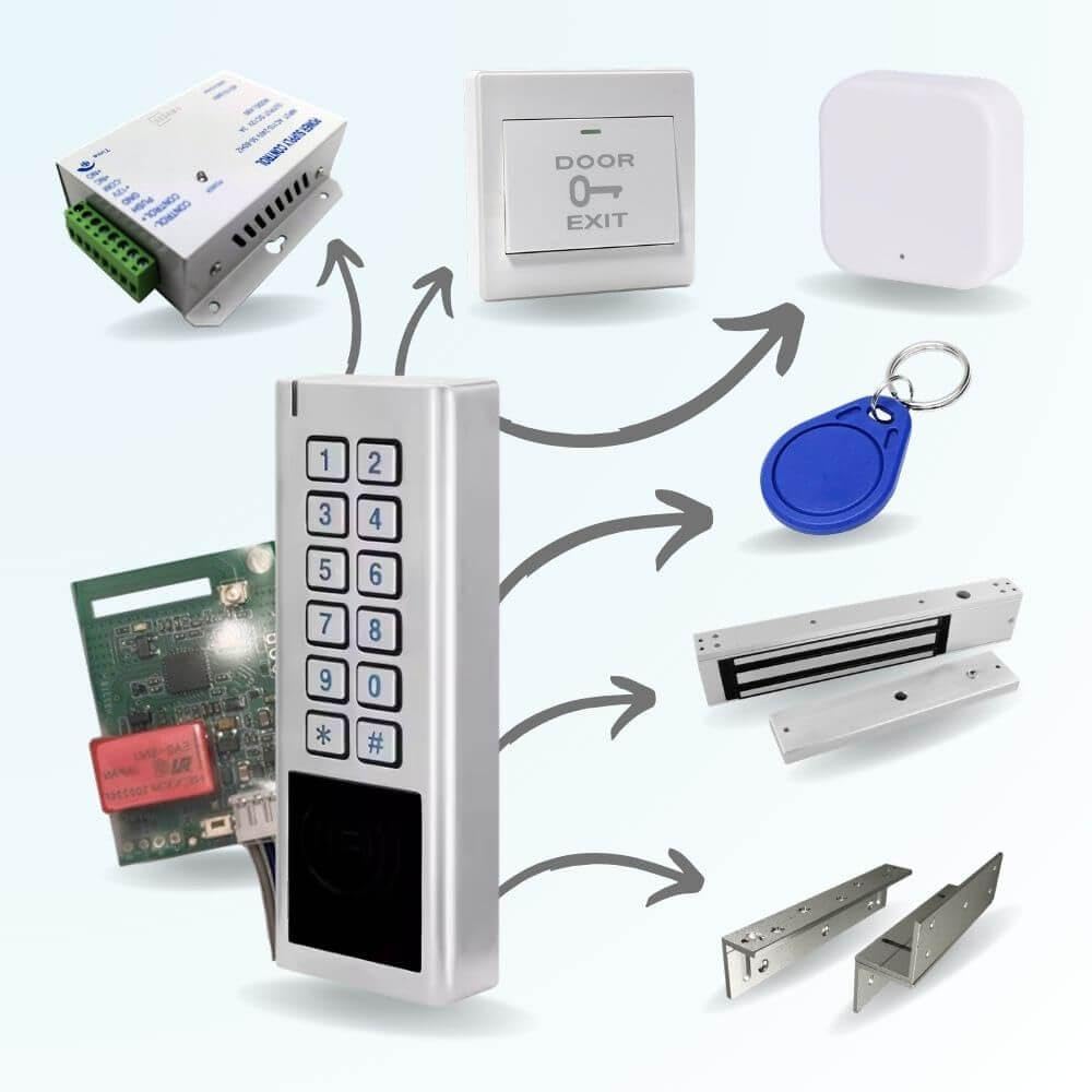 Kit de contrôle d'accès connecté Anti vandalisme LOCKY-14 sans-Fil à Codes, App, Bluetooth