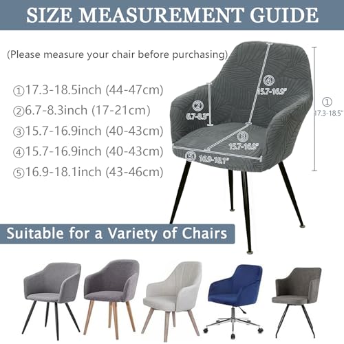 Betylifoy Stuhlhussen 2er Set Stuhlhussen mit Armlehne Stretch Stuhlbezug Abnehmbare Waschbar Stuhl Bezug Stuhlbezüge für Esszimmer Restaurant Bürostuhl (2, Dunkelgrau, Universal)