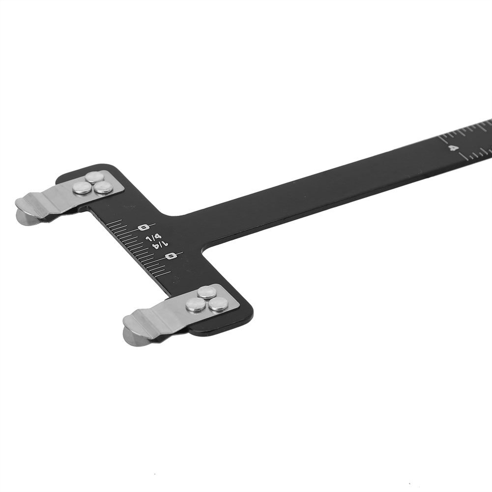 GLOGLOW Outdoor Archery Stainless Steel T Ruler for Compound & Recurve Bow, Easy Bow Setup and Brace Height Measurement (Black)