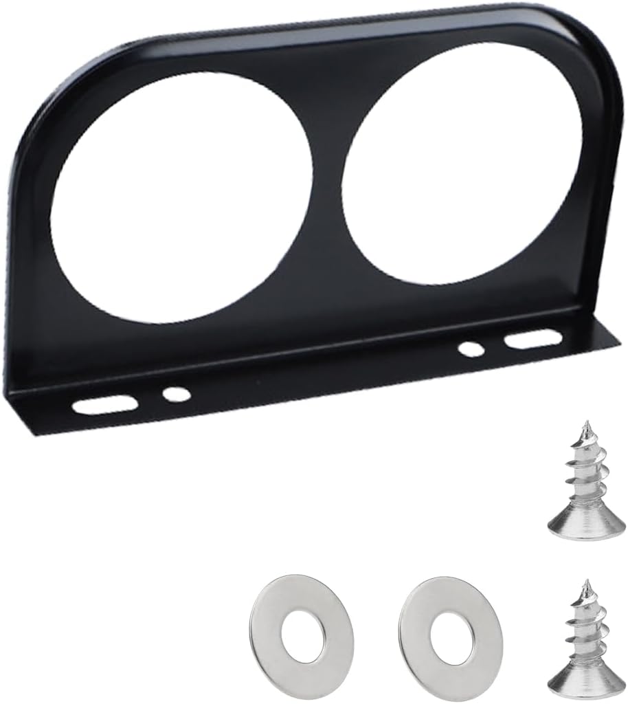 52mm Car Dual Gauge Mount Bracket Pod, 2-1/16" Dashboard Instrument Holder with 1-Hole, Universal Sturdy Automotive Gauge Mounting Panel Replacement for Car, Truck, Boat (1Mount)