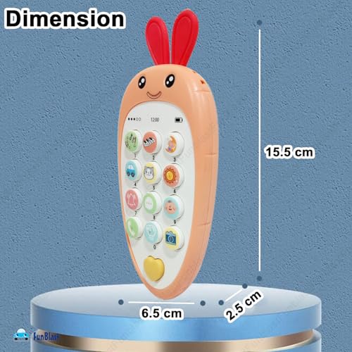 Image of FunBlast Cartoon Musical Mobile Phone for Kids, Mobile with Light & Sound Toys for Babies | Educational Toys for Kids 3+ Years /Boys /Girls-1 Unit (Peach)