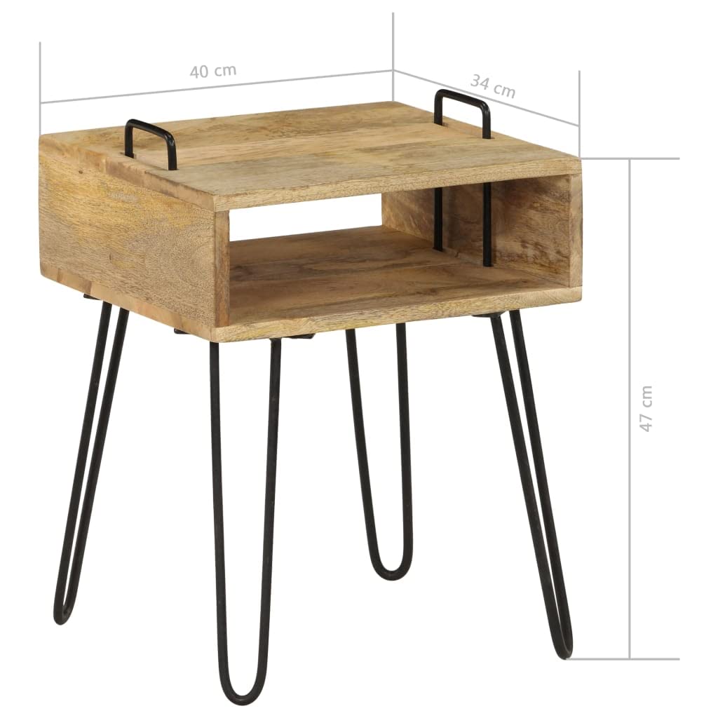 Fengshui Stolik nocny z litego drewna mango 40 x 34 x 47 cm