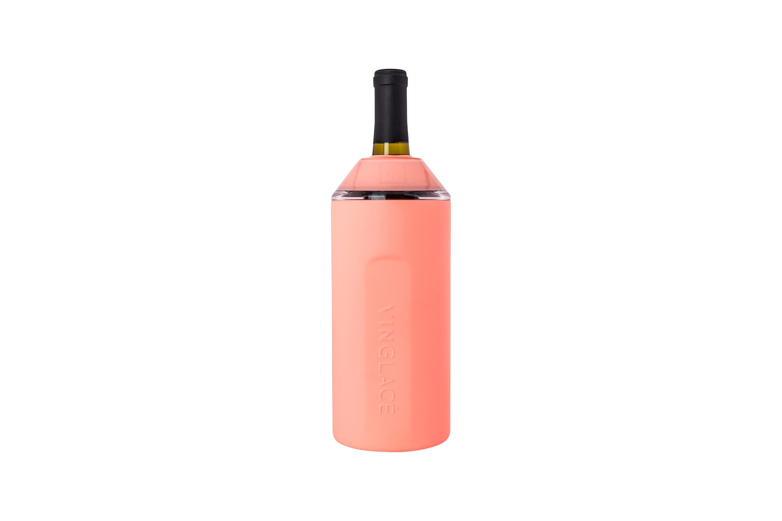 Vinglacé Wine Bottle Chiller- Portable Champagne Insulator- Stainless Steel Wine Cooler Sleeve - Keeps Wine Cold (Coral)
