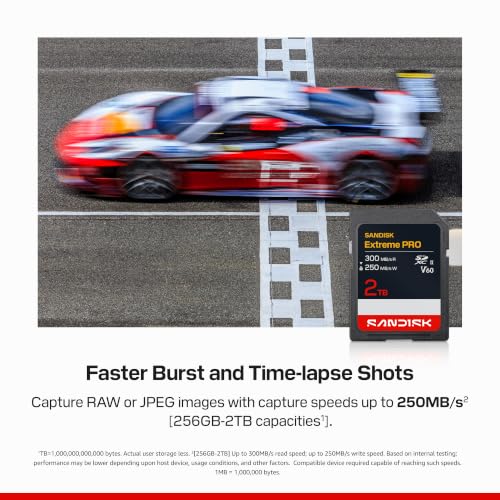 Image of SANDISK 512GB Extreme PRO SD Memory Card, Up to 300MB /s Read Speeds, UHS-II