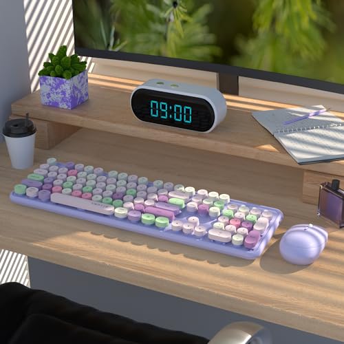 Image of UBOTIE Colorful Wireless Keyboard and Mouse Combo (Purple-Colorful)