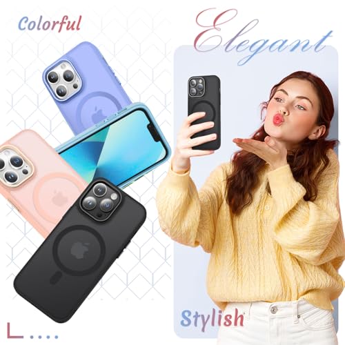 Image of YENAPOON for iPhone 12 Pro Max Case, Matte Magnetic Phone Case, Black