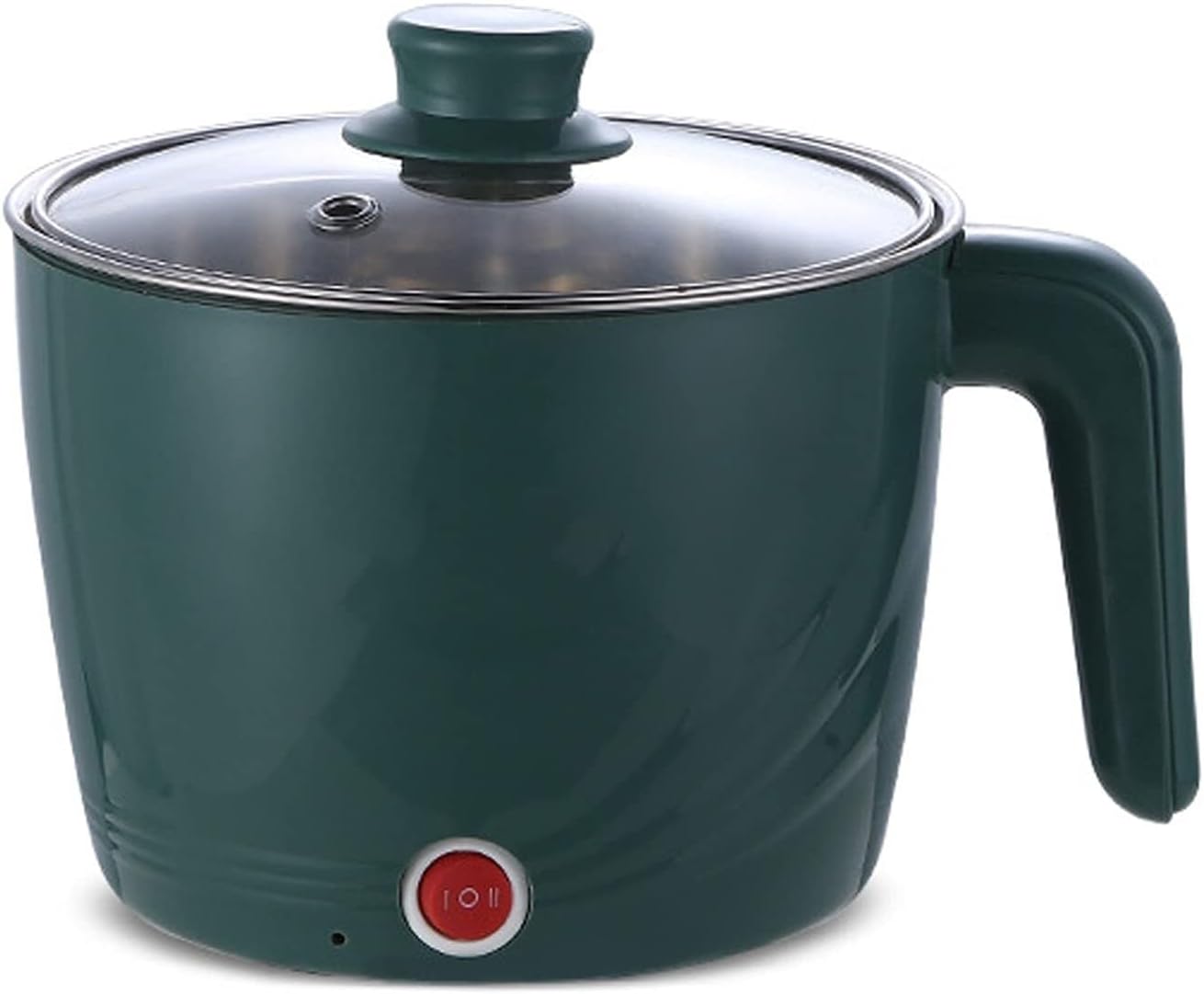 Mini Nonstick Electric Skillet with Lid, Electric Hot Pot, Multi-Function Electric Cooker, 1.8L Rapid Noodles Cooker (without steamer)(Without steamer)