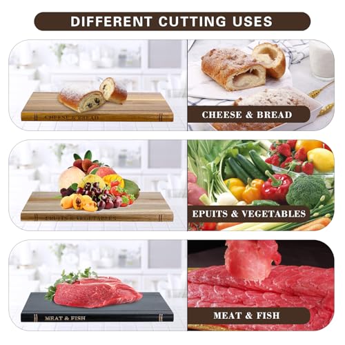 Tablero de Cortar con Diseño de Libros, Juego de 3 Tablas de Madera Sólida con Forma de Libro y Soporte de Madera, Ideal para Cocineros Amantes de los Libros, Frutas, Verduras, Carne, Pescado, Queso y Pan miniatura 4