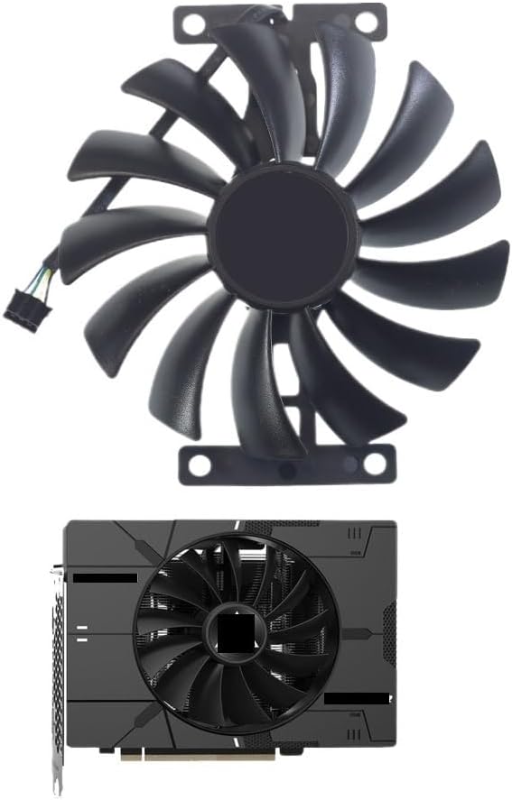 Graphics Card 95MM CF1015U12S DC12V 0.55A 4-Pin Graphics Card Fan Compatible with RX 6500 XT Fan