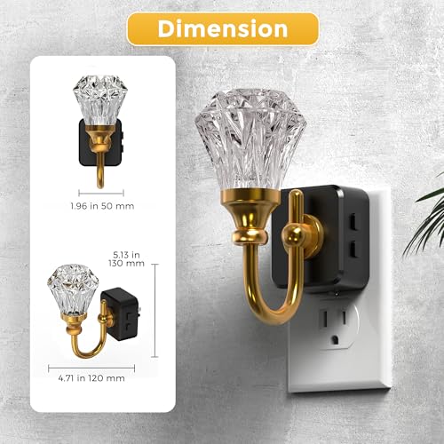 Image of L LOHAS LED Night Lights Plug into Wall -10-Color Changing RGB Floral Night Lights with Auto Sensor, 3 Brightness Levels, Rotatable Plug in Nightlight for Bedroom, Nursery, Hallway, Gift