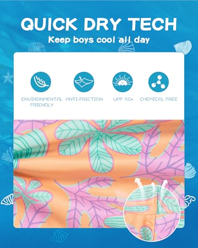 Image of SURF CUZ Boys Swim Trunks Toddler Swim Shorts UPF 50+ Bathing Suit for Boy Swimsuit Quick Dry Mesh Beach Boardshorts Swimwear