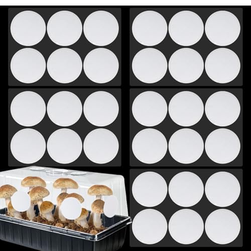 Image of 12PCS 2.5in Monotub Adhesive Filter Disks, Mushroom Monotub Filter Discs, Mushroom Filter, Filter Patch for Monotub, for Mushroom Growing Supplies Filter Pad Replacements.(2mm Thick) (30PCS)