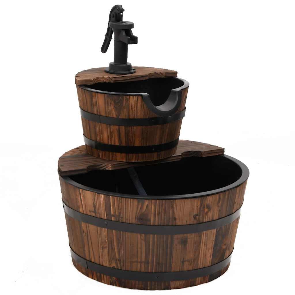 vidaXL Fontaine à Eau avec Pompe 44,5x44,5x58 cm Bois de Sapin Massif