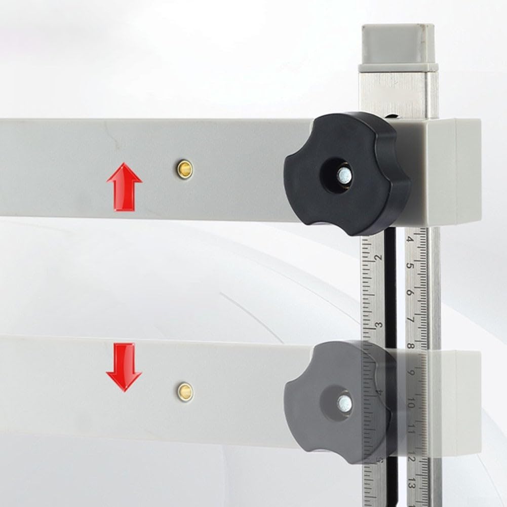 Abrazadera deslizante ajustable para cajón con grabados de doble escala y brazo de apoyo para un ajuste seguro del gabinete de cocina con construcción de metal y plástico (juego de 1 pieza)