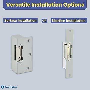 SecureMyDoor Electric Lock Release, Fail Secure Strike Lock, 12VDC