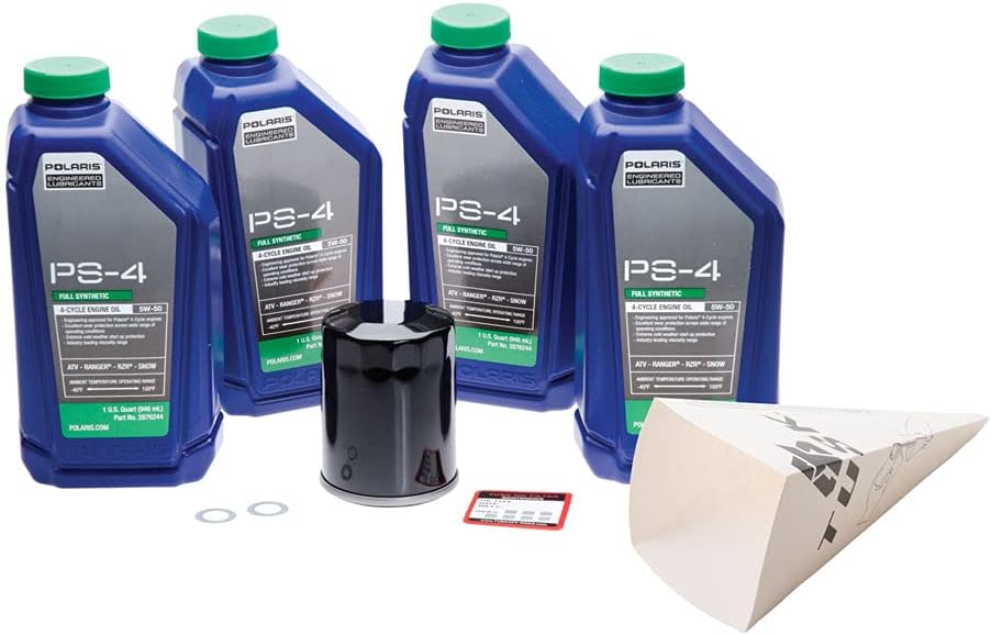 Tusk 4-Stroke Oil Change Kit Polaris PS-4 Plus 5W-50 Compatible with Polaris RZR XP 900 2011-2012