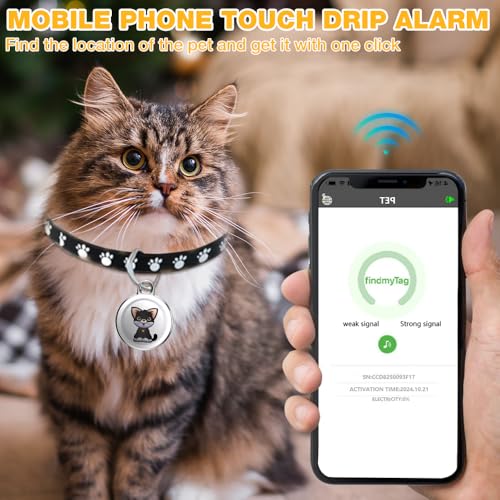 NAVESO Mini Gps Tracker Katze Hund, Katzen Tracker Ohne Abo, Katzentracker Klein Gps mit Halsband, Haustier Trackerfür Katzen, Hunde, Schlüsselschnalle,Echtzeit-Standortverfolgung,Ip65 Wasserdichter