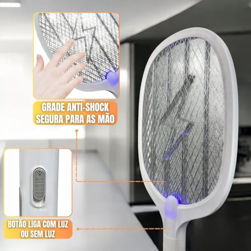 Raquete eletrônica para combater mosquitos, pernilongos, zika e dengue garantem segurança e a bateri