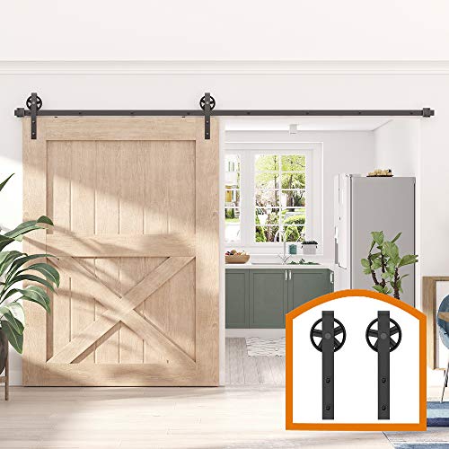Limited Stock ZEKOO 11 FT Rustic Sliding Wood Single Barn Door Hardware Flat Tracks Kit Limited Stock ZEKOO 11 FT Rustic Sliding Wood Single Barn Door Hardware Flat Tracks Kit